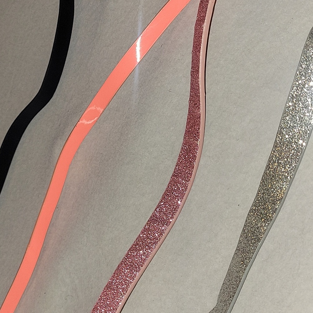 Glittery Silver, Pink, and Black Girl's Belts
